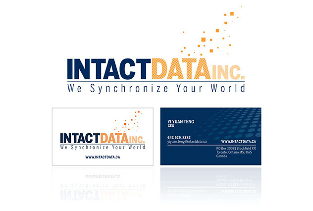 Intact Data logo and business card